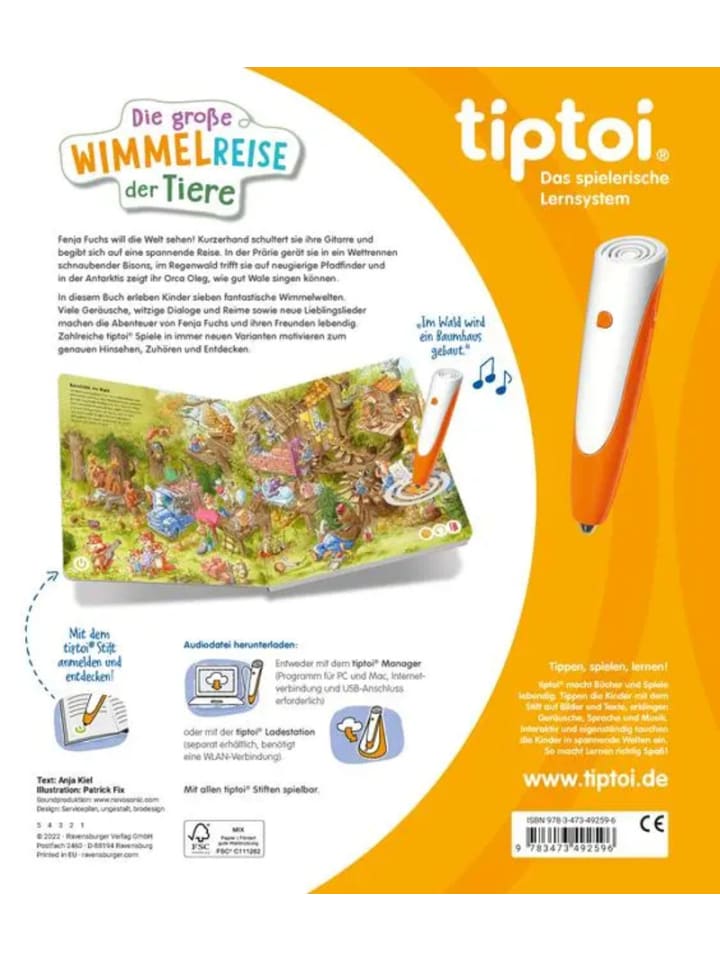 Ravensburger tiptoi® Die große Wimmelreise der Tiere günstig kaufen onesize