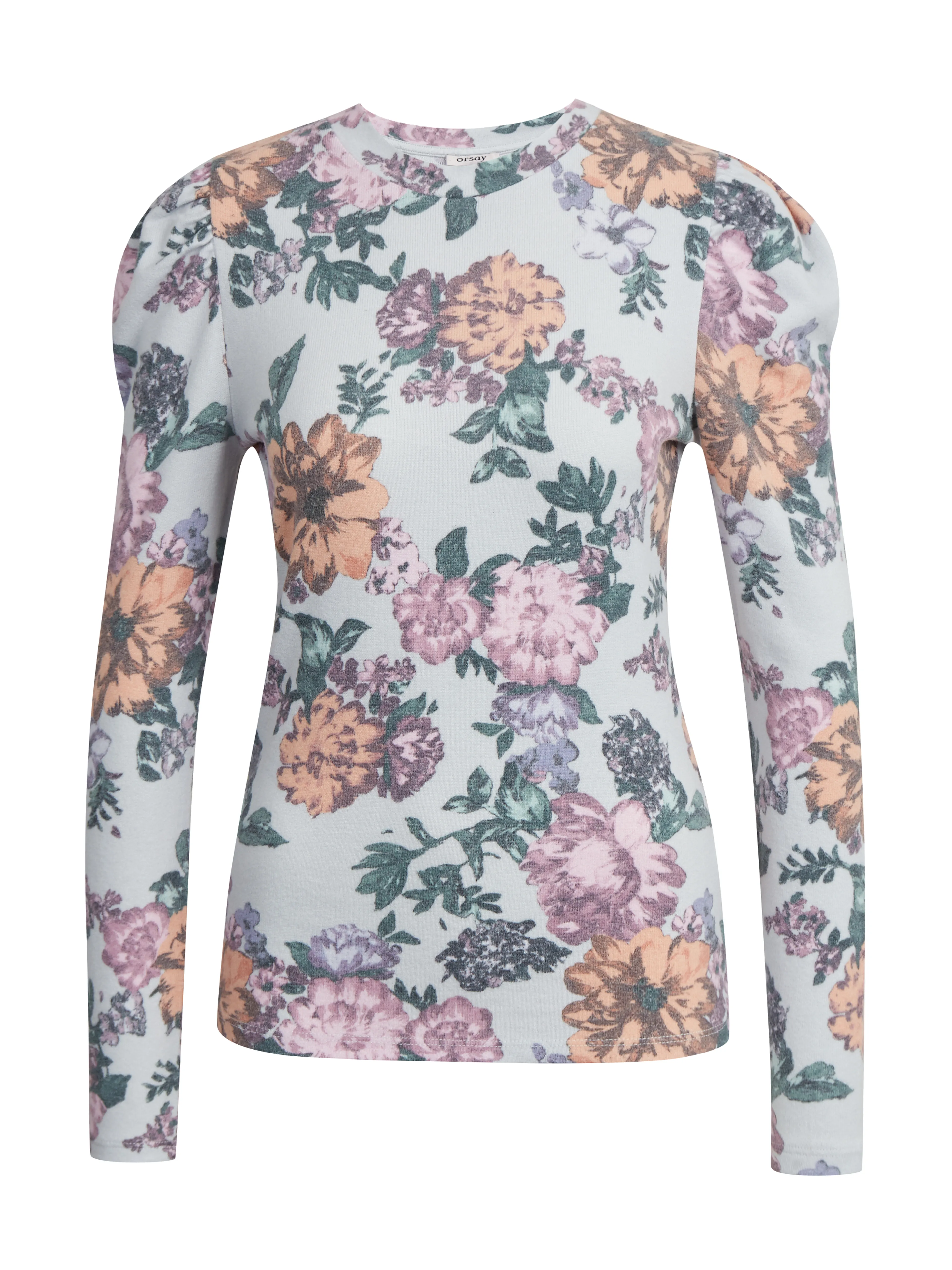 Hellgraues Damen T-Shirt mit Blumenmuster ORSAY