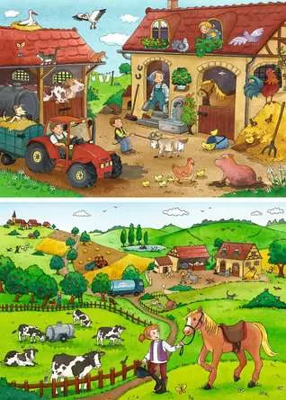 Kinderpuzzle ab 3 Jahren - Fleißig auf dem Bauernhof - 12 Teile