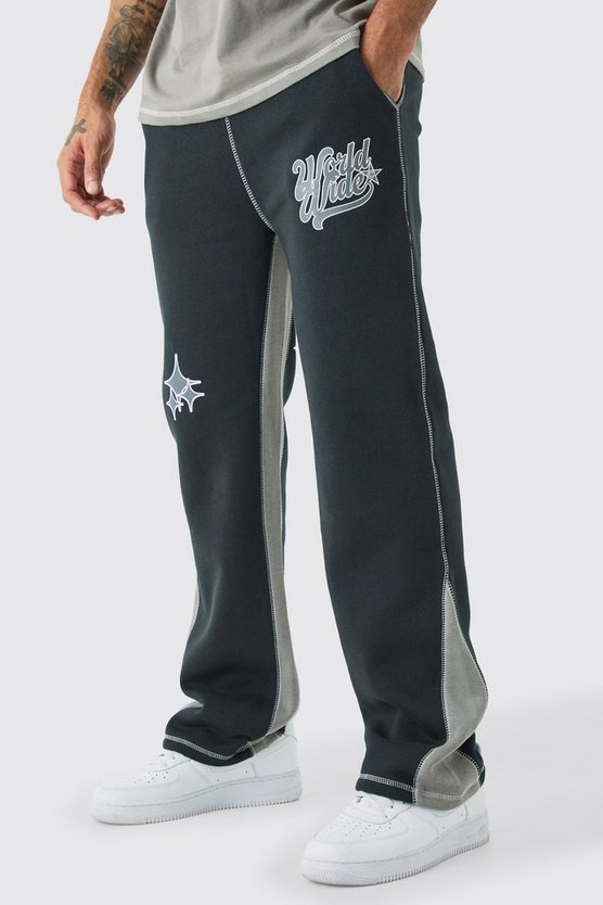 Lockere Jogginghose mit Worldwide Kontrast-Naht