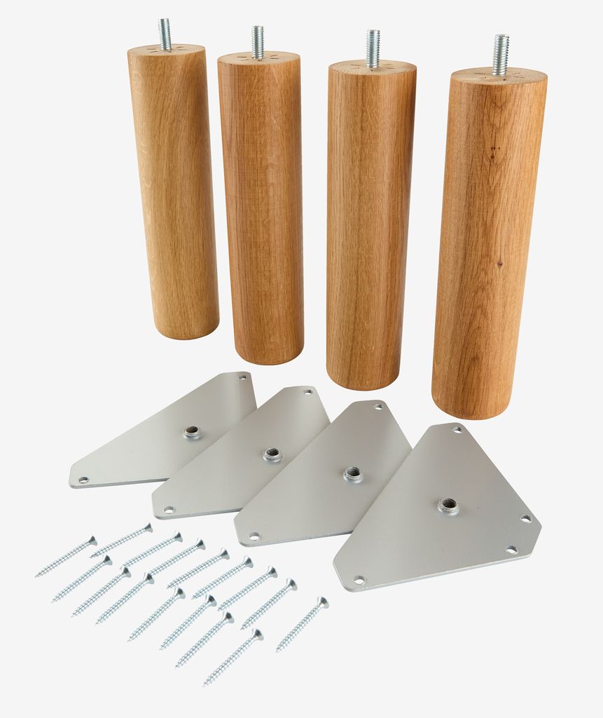 NAKKELVA Bettbeine Ø5xH20cm NAKKELVA Eiche 4 Stück/Packung