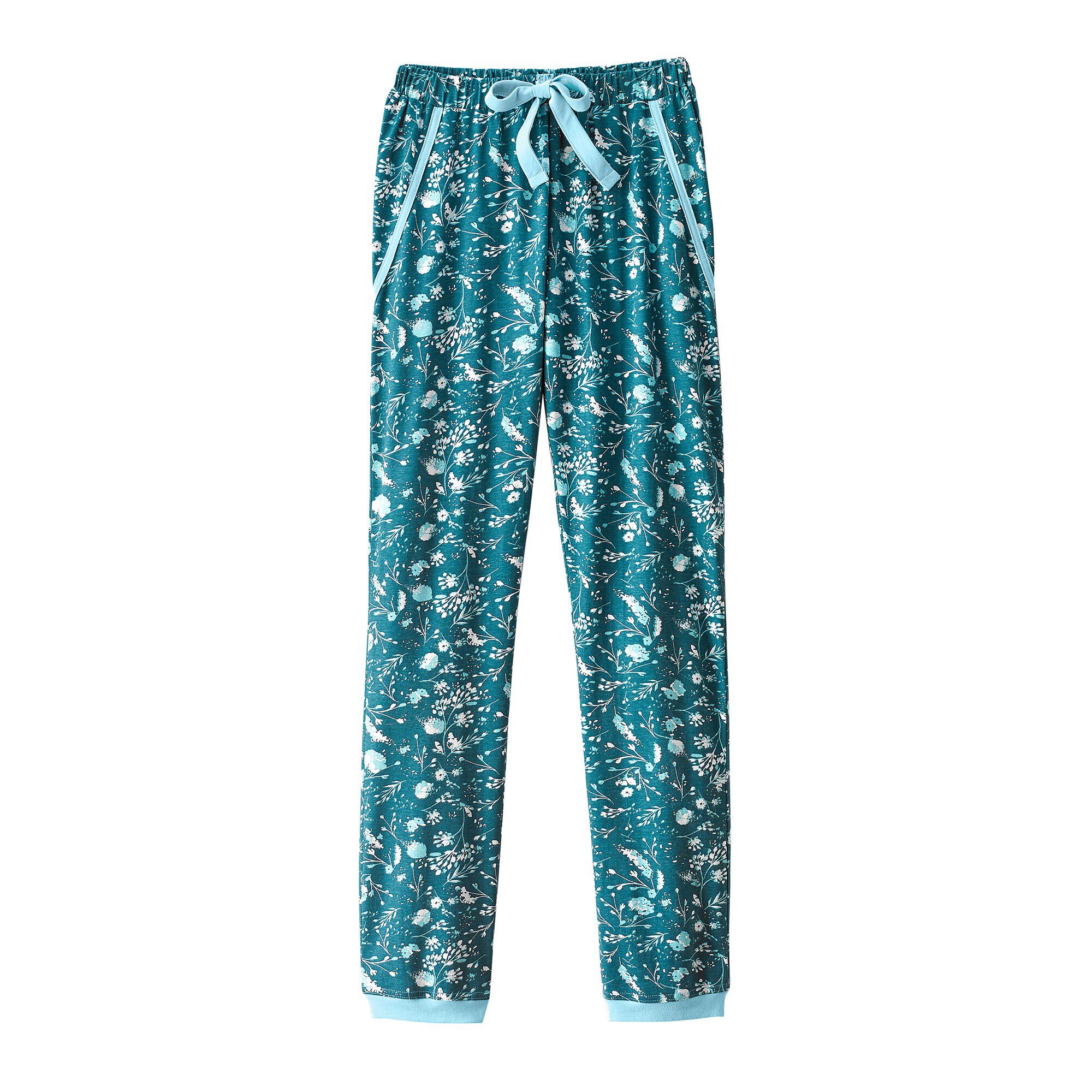 Pantalon de pyjama – fleuri émeraude