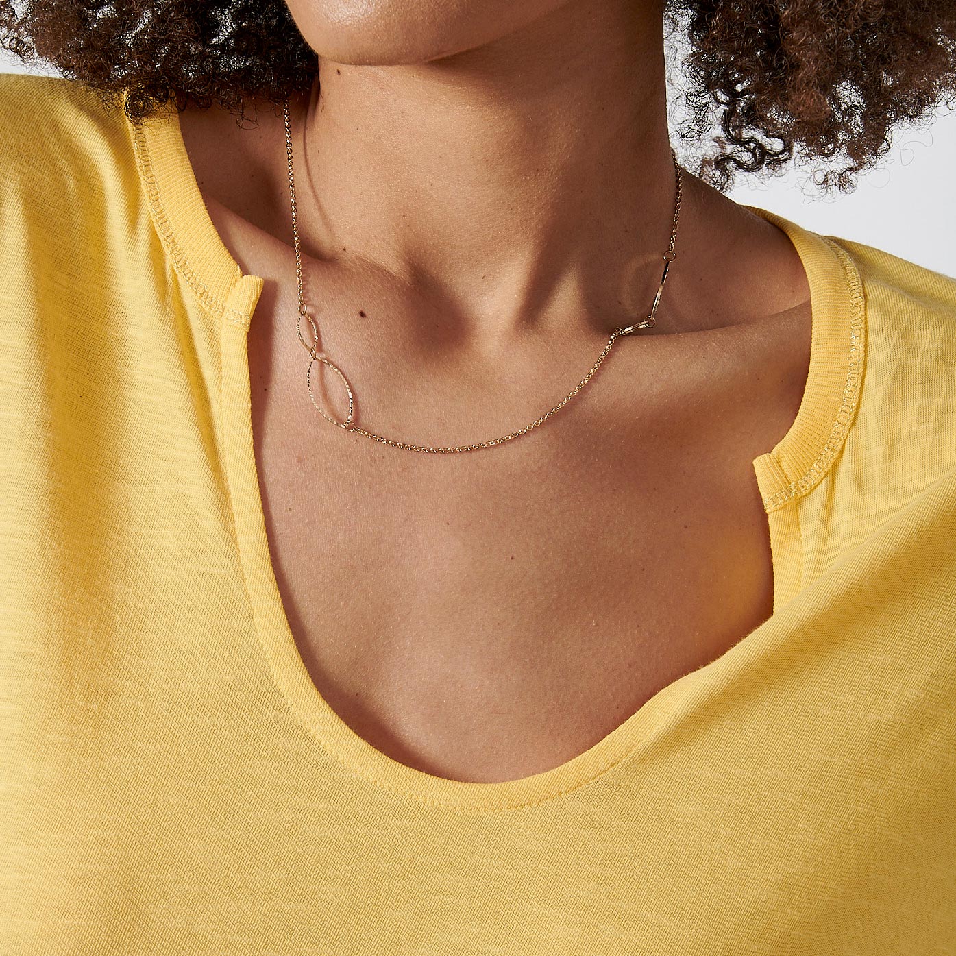 FIONA  T-shirt jaune Femme 100% coton