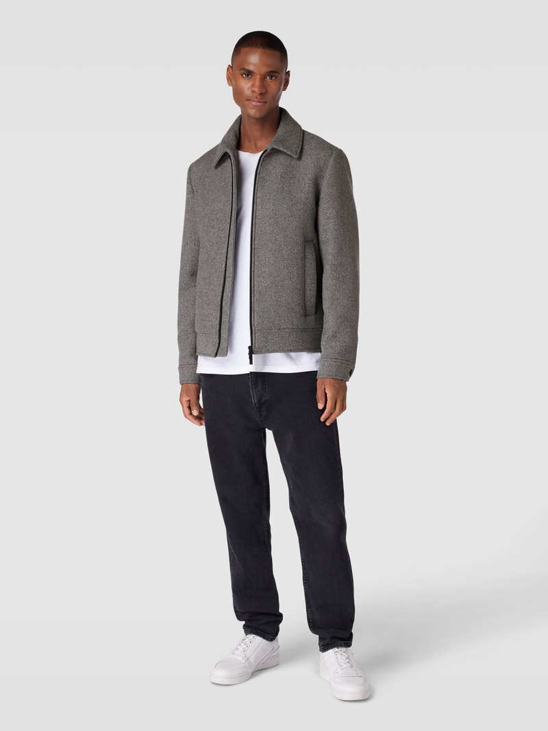 Jacke aus woll-Mix mit Umlegekragen in mittelgrau