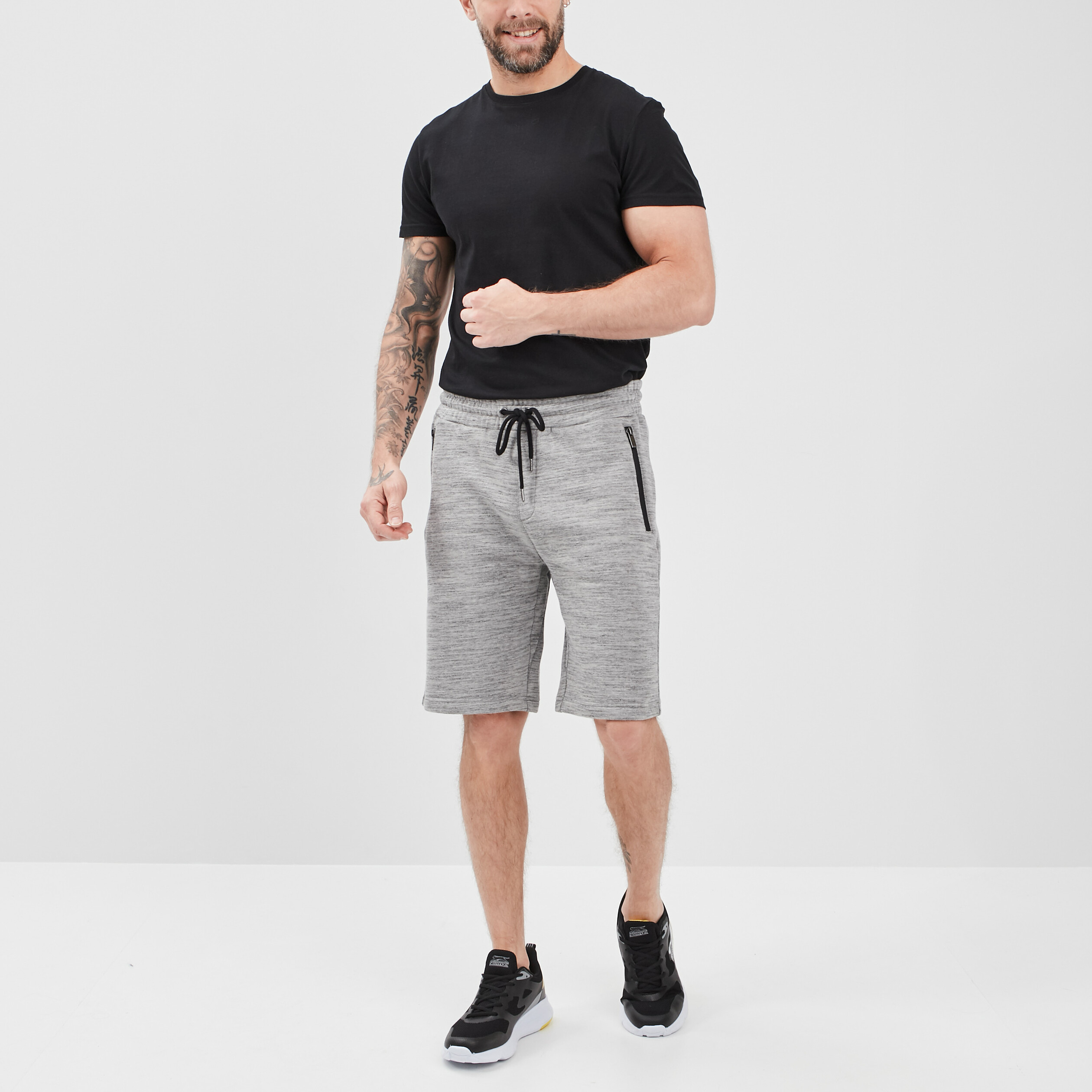 Short jogging poche zippée Liberto gris homme | La Halle