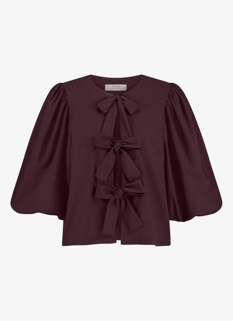 Studio Anneloes  Celine tuniek met strikdetail en pofmouwen