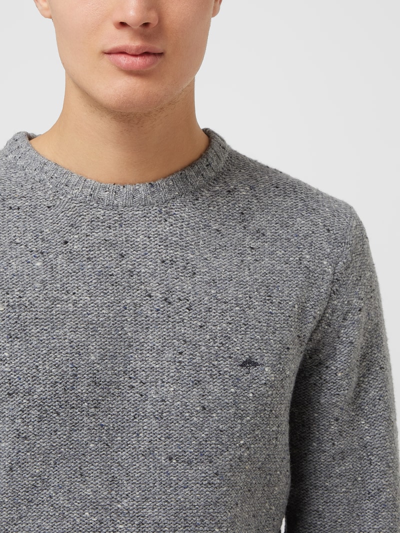 Pullover mit Rundhalsausschnitt in mittelgrau