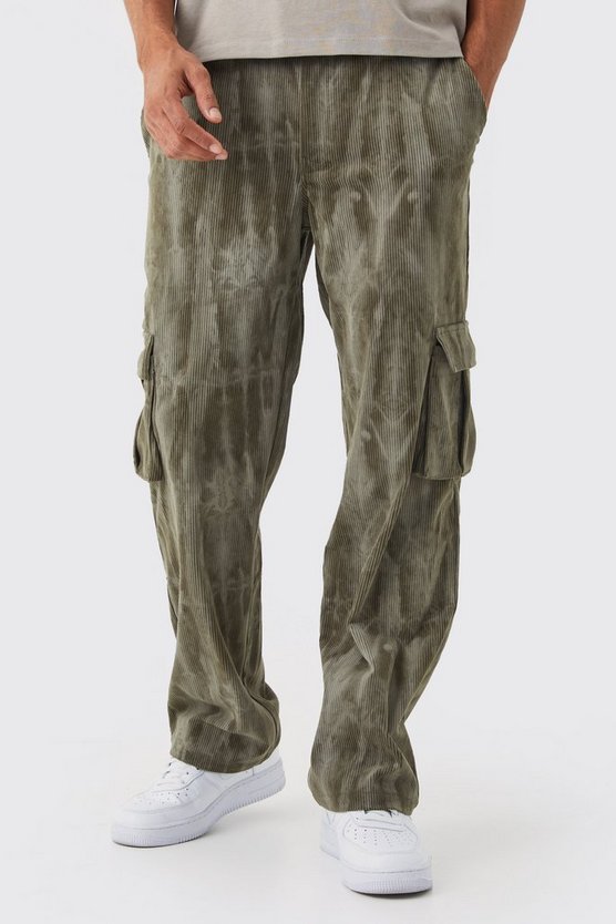Lockere Batik Cord-Cargohose