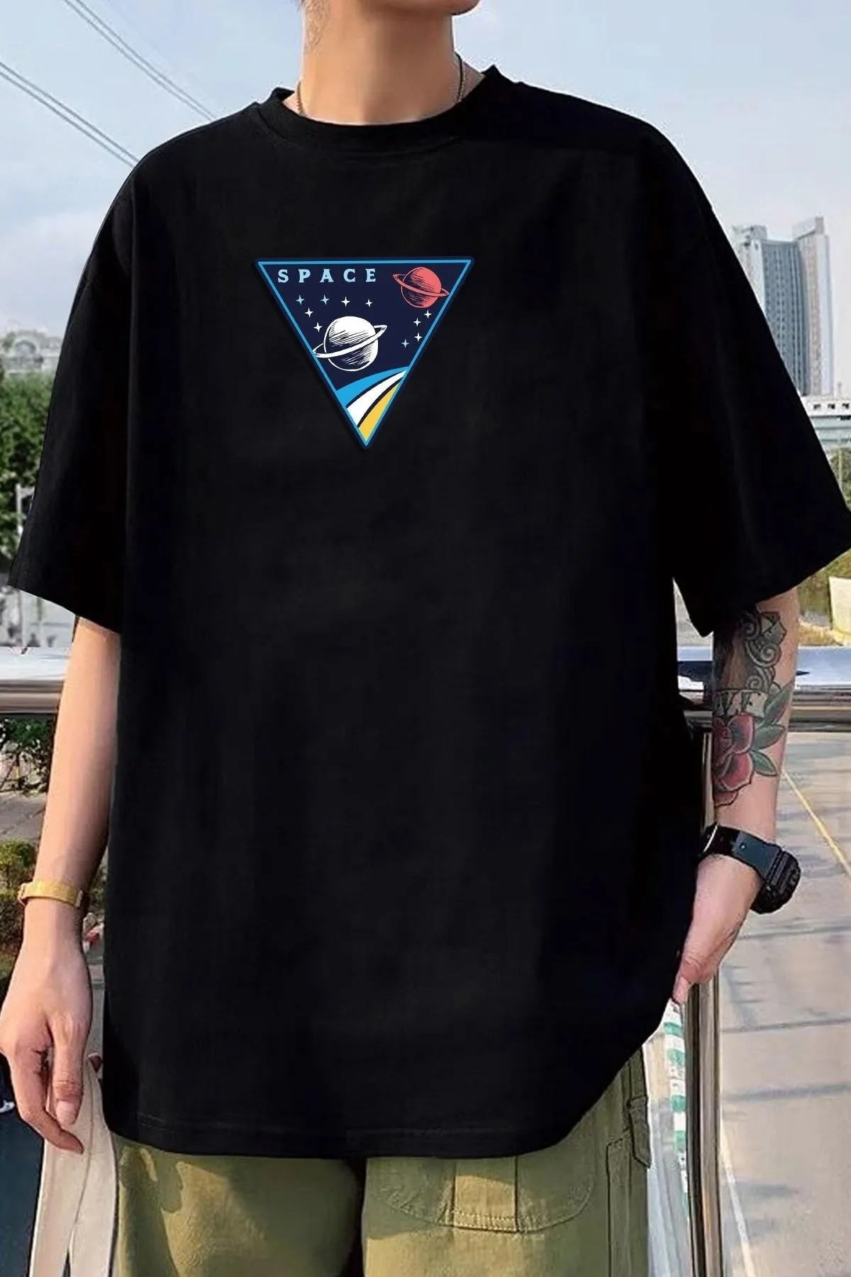 uyguntarz  Unisex-T-Shirt mit Weltraum-Aufdruck