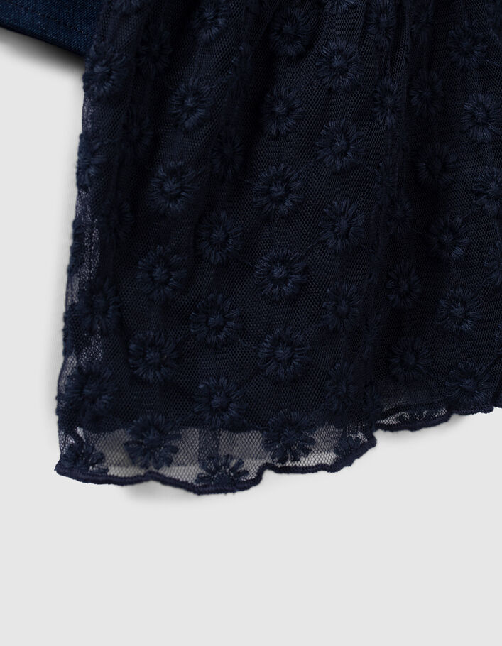 Robe-tutu marine bi matière bébé fille