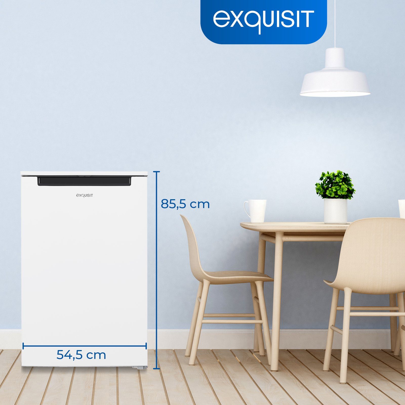 exquisit Gefrierschrank GS581-040C weiss, 85.5 cm hoch, 54.5 cm breit, Griffmulde