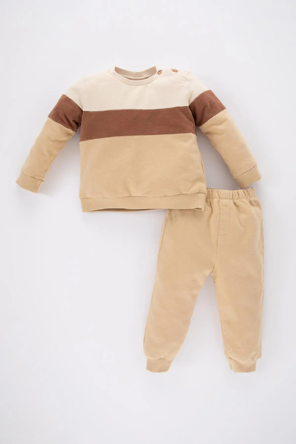 DeFacto  Weiches, pelziges Sweatshirt-Trainingshose für Babys, 2er-Set Y1410a223au