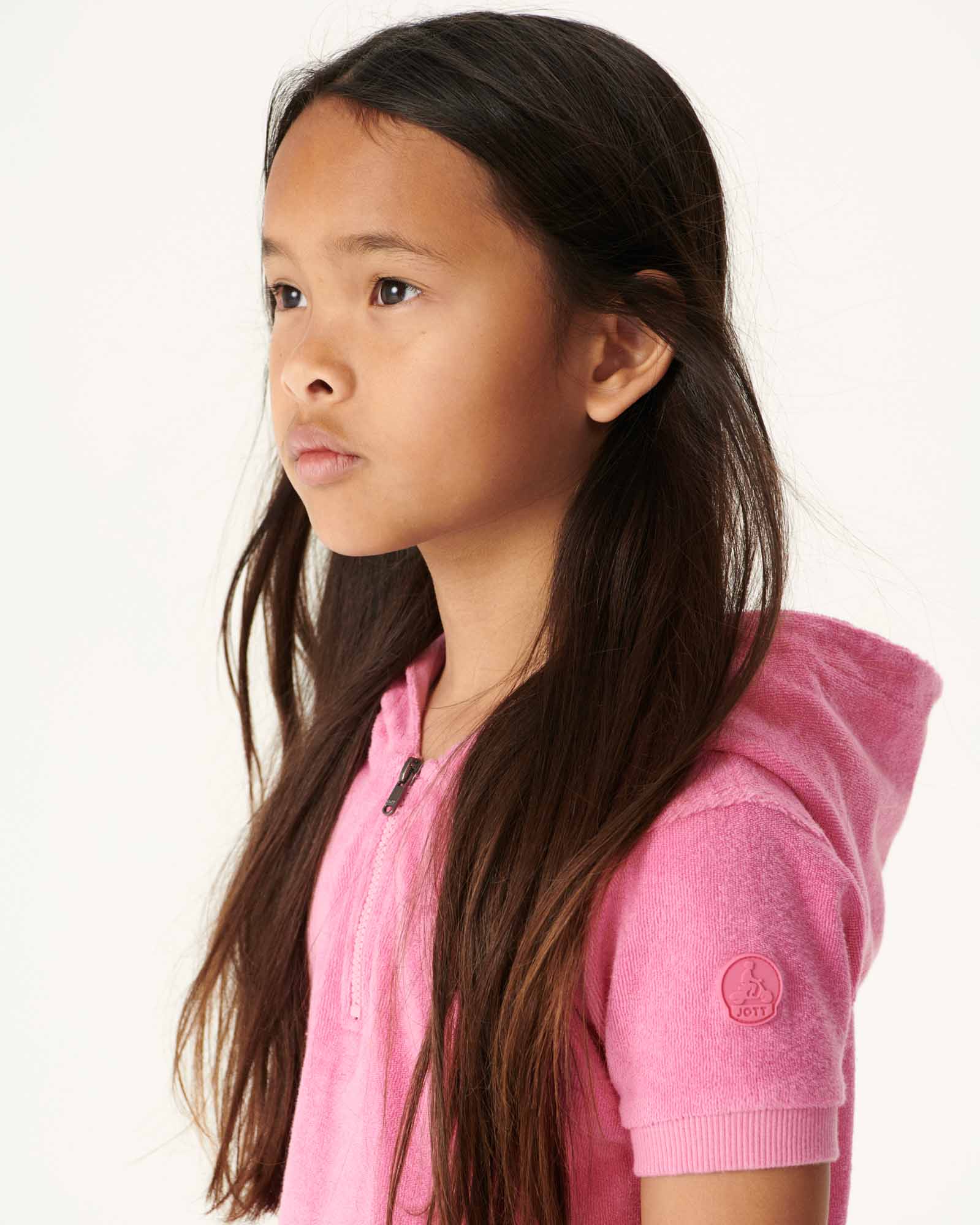 Robe éponge à capuche Rose intense enfant Mini