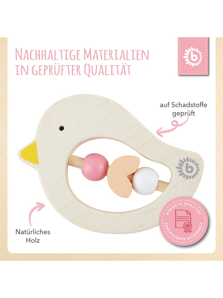 Bieco Spielwaren Beißring Holz Vogel - ab Geburt in Orange günstig kaufen onesize