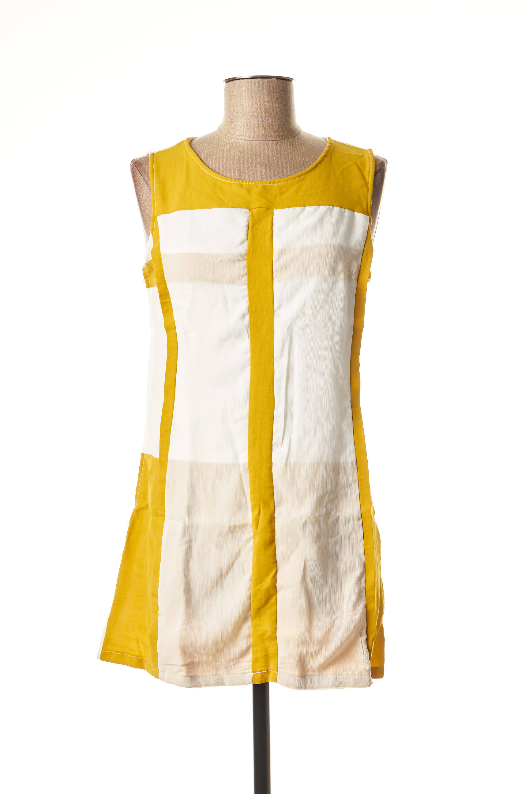 L33 Tuniquesansmanche Femme couleur jaune