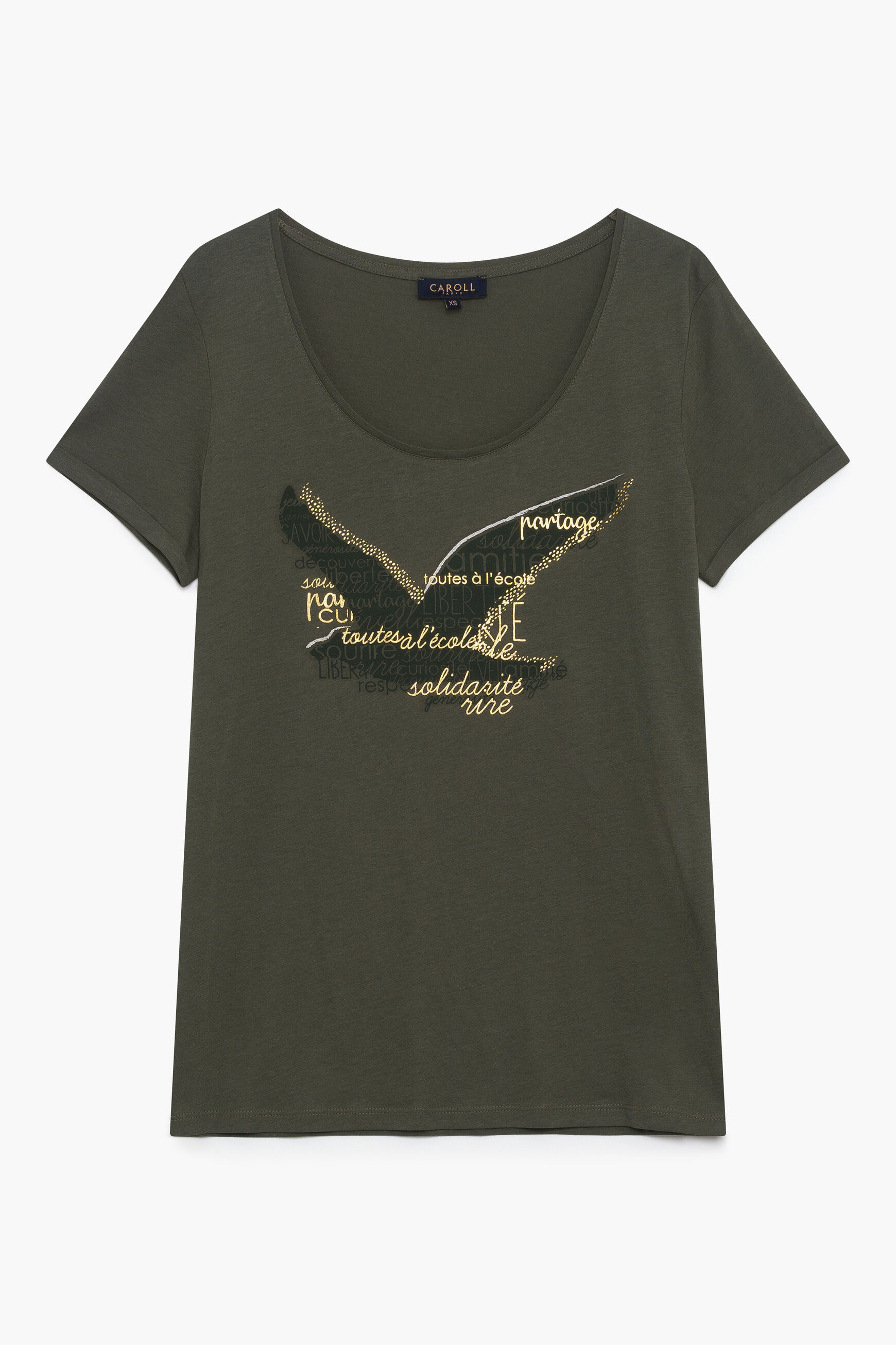T-shirt Maddy vert kaki femme