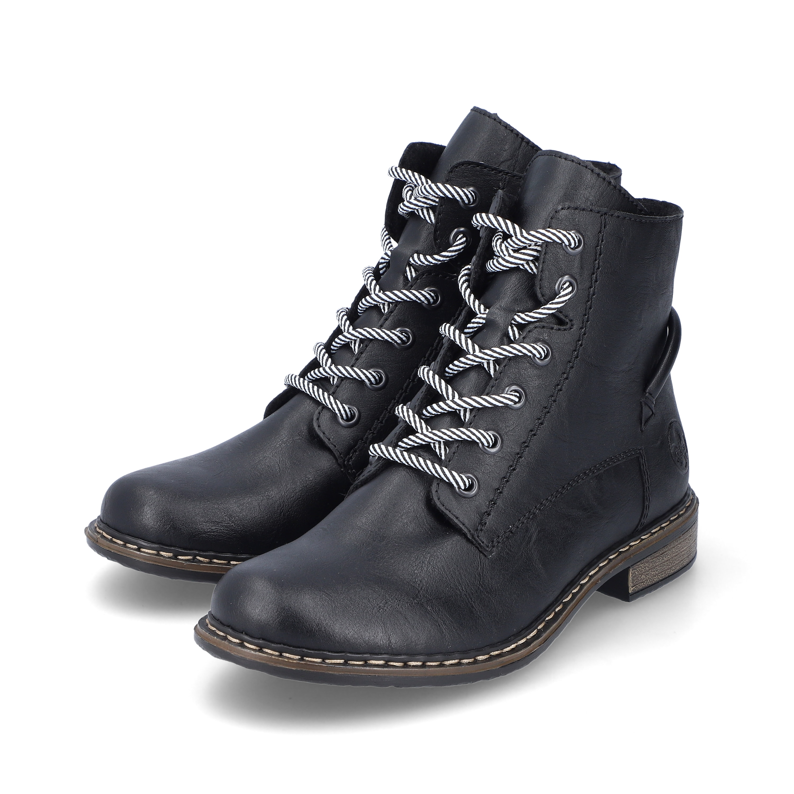 Rieker Damen Schnürstiefel asphaltschwarz