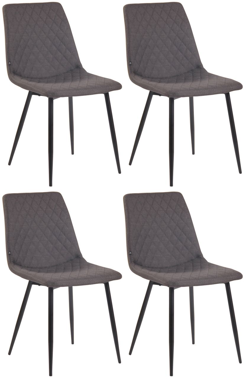 CLP 4er Set Esszimmerstühle Telde Stoff, dunkelgrau