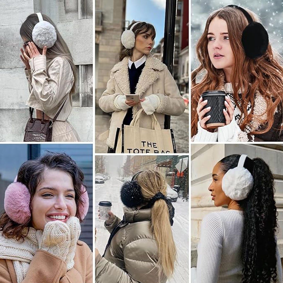 COUNJOYING Ohrenwärmer Ohrenwärmer Damen Winter Plüsch Flauschig Faltbare Ohrwärmer 2 Stück (2-St)