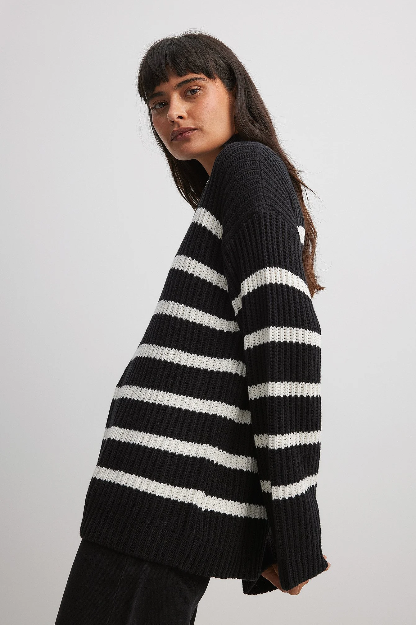 Reißverschluss vorne Strickpullover