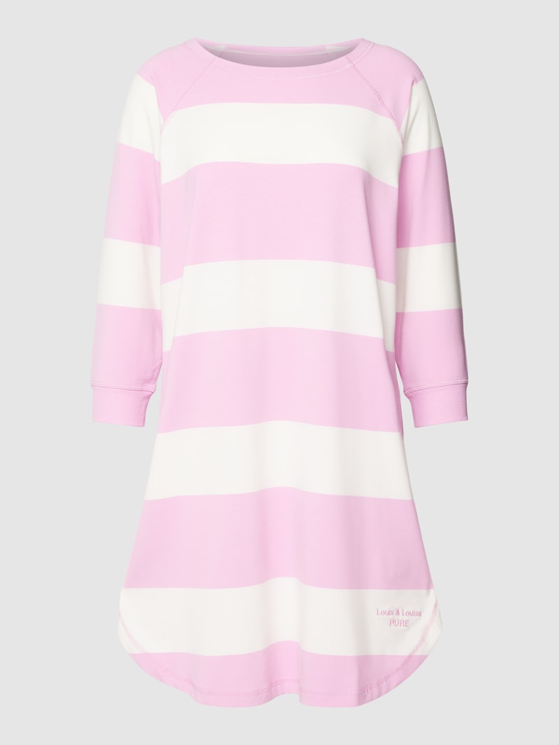 Nachthemd mit Streifenmuster Modell 'Pure' in rosa