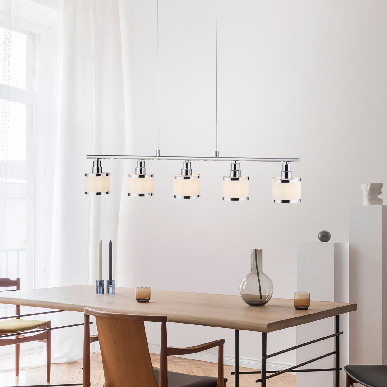 JUST LIGHT LeuchtenDirekt Pendelleuchte ACCOR,  5xE14 max. 25 W, Innenleuchte, IP20
