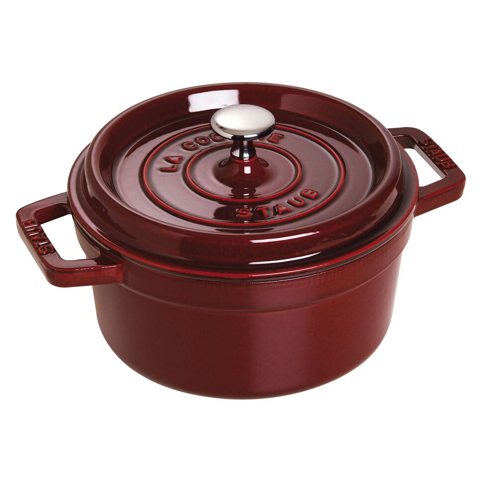 Cocotte 22 cm, rund, Grenadine-Rot, Gusseisen