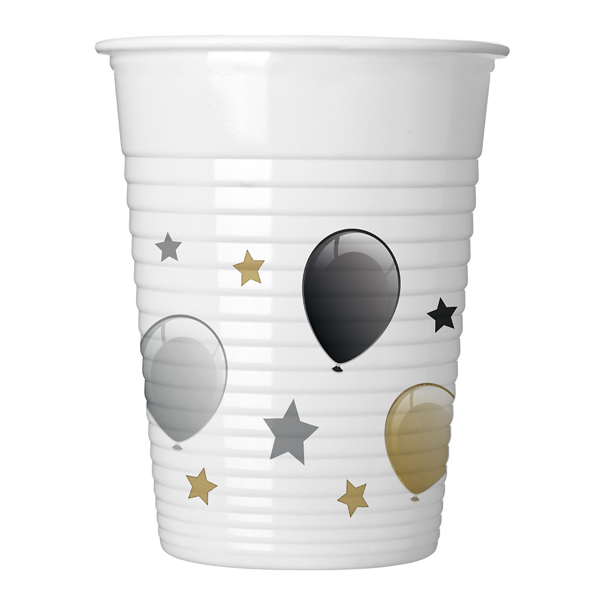 Partybecher/Trinkbecher Sterne & Ballons, 200 ml, Kunststoff, 8 Stück