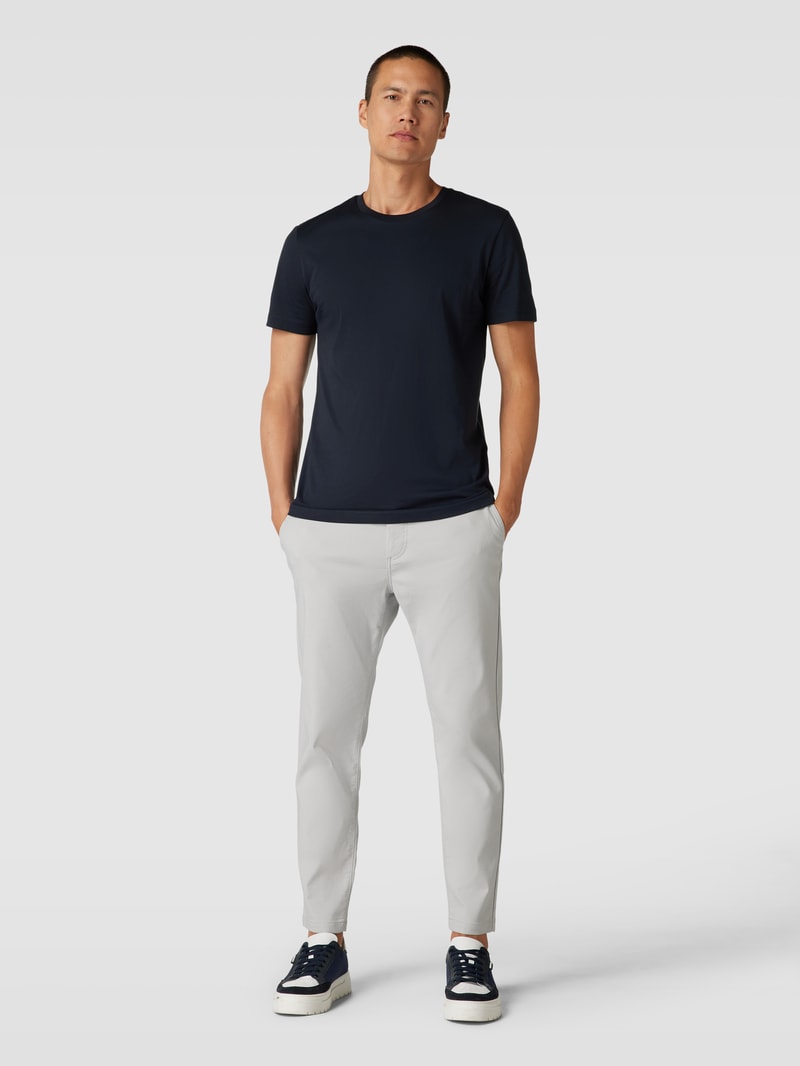 T-Shirt aus Baumwolle mit Rundhalsausschnitt in marineblau