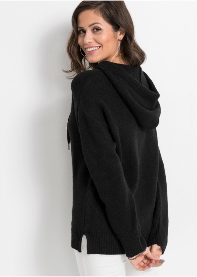 Strickpullover mit Kapuze
