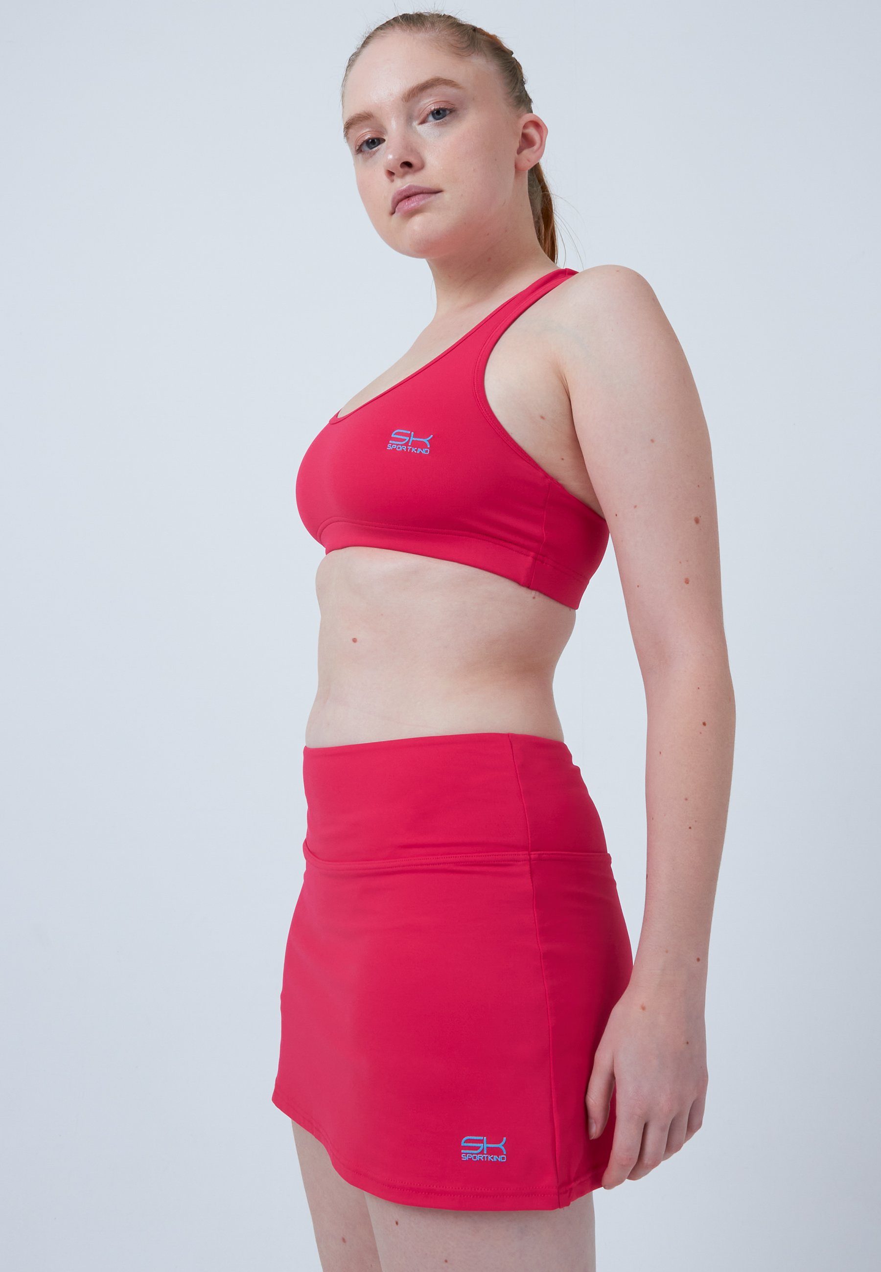 SPORTKIND Tennisrock Basic Tennis Skort Mädchen & Damen pink