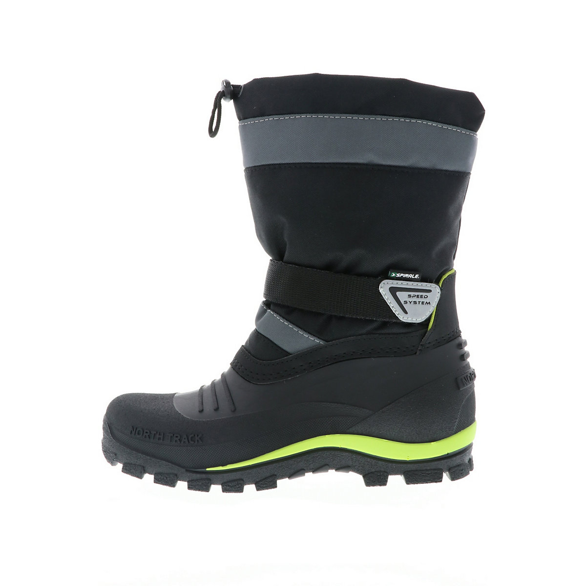 SERAK Kinder Jungen Mädchen gefütterter Winterstiefel Snowboots Klettverschluss schwarz