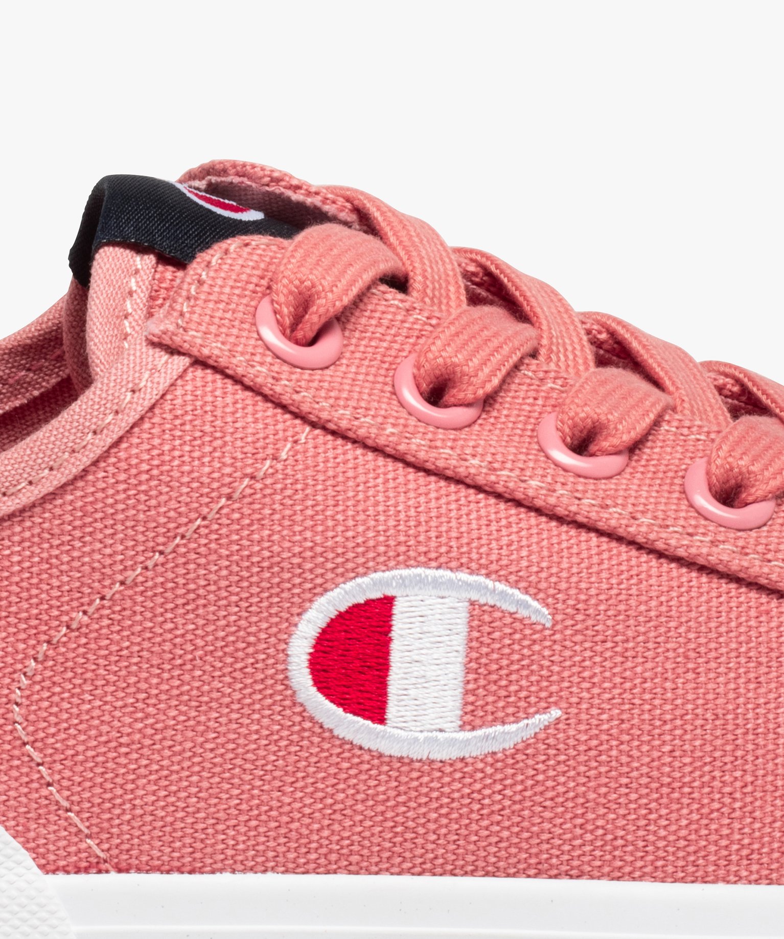 Baskets femme en toile unie à lacets – Champion Revoli rose | GEMO