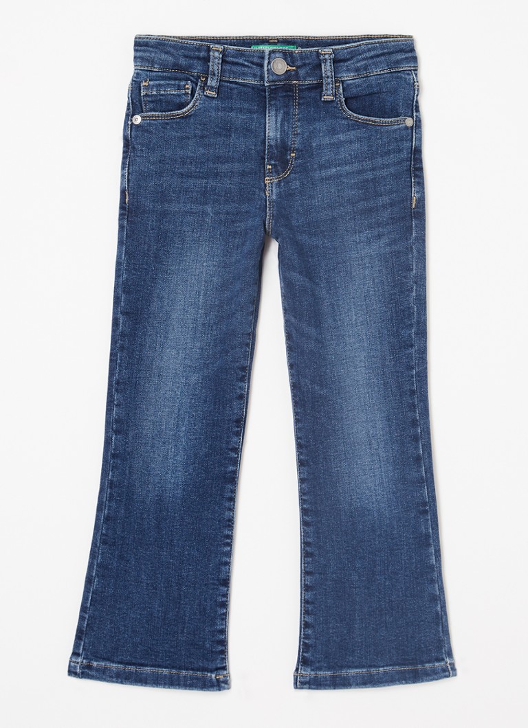 Calça jeans flare de cintura alta Benetton Bonnie com elastano
