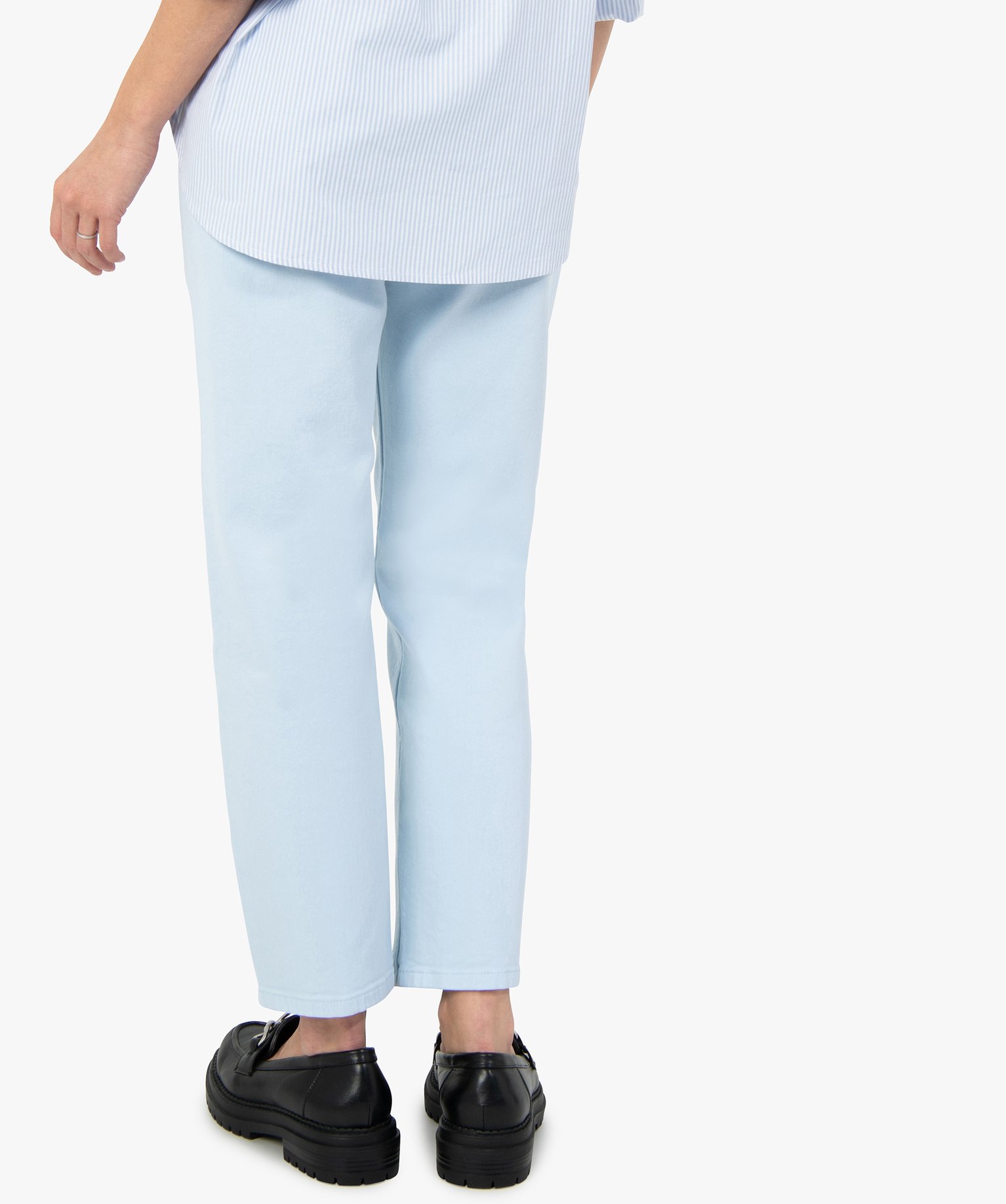 Jean femme coupe large taille haute bleu | GEMO