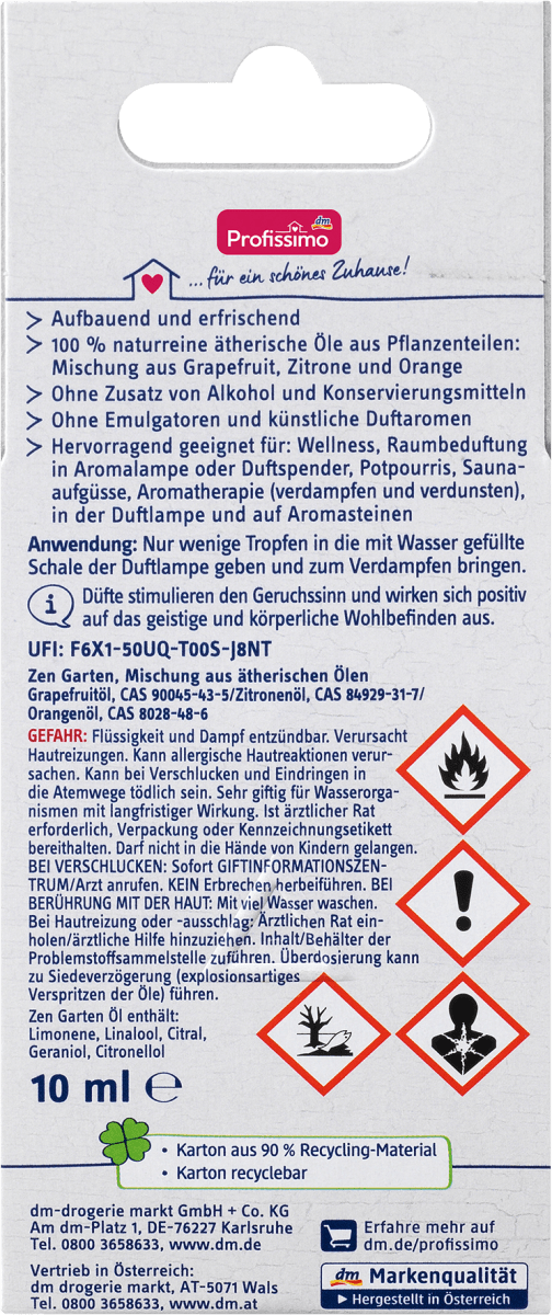 naturreines ätherisches Öl Zen Garten, 10 ml