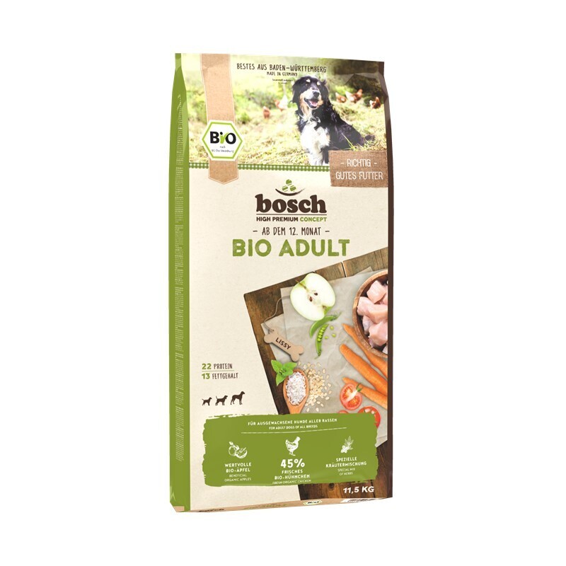 bosch Hundetrockenfutter bosch BIO Adult Hühnchen + Apfel 11,5 kg