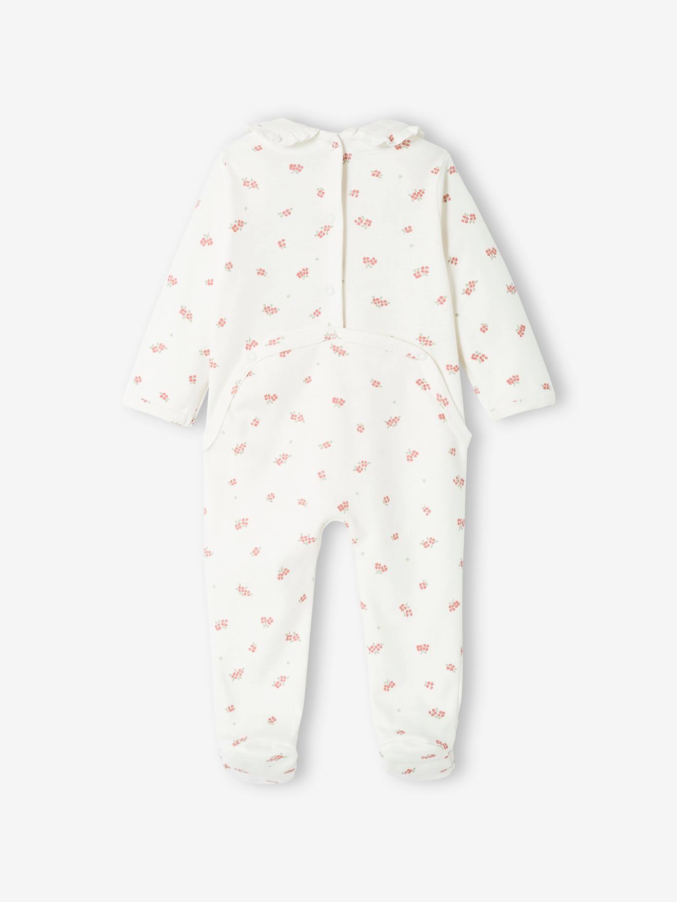 Lot de 2 dors-bien interlock bébé fille col en gaze de coton vert sauge