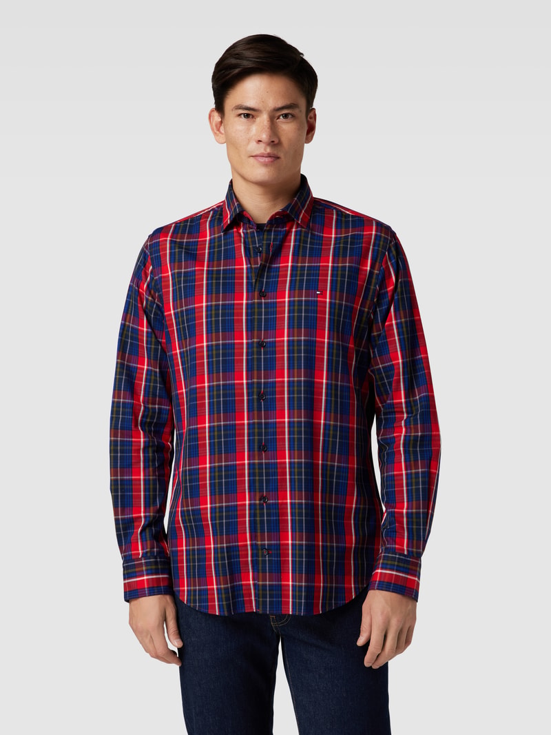 Freizeithemd mit Tartan-Karo in marineblau