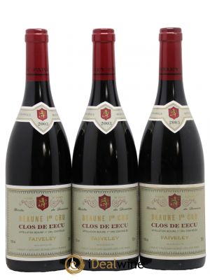 Beaune 1er Cru Clos de l'Ecu Faiveley  2003 - Lot de 3 Bouteilles