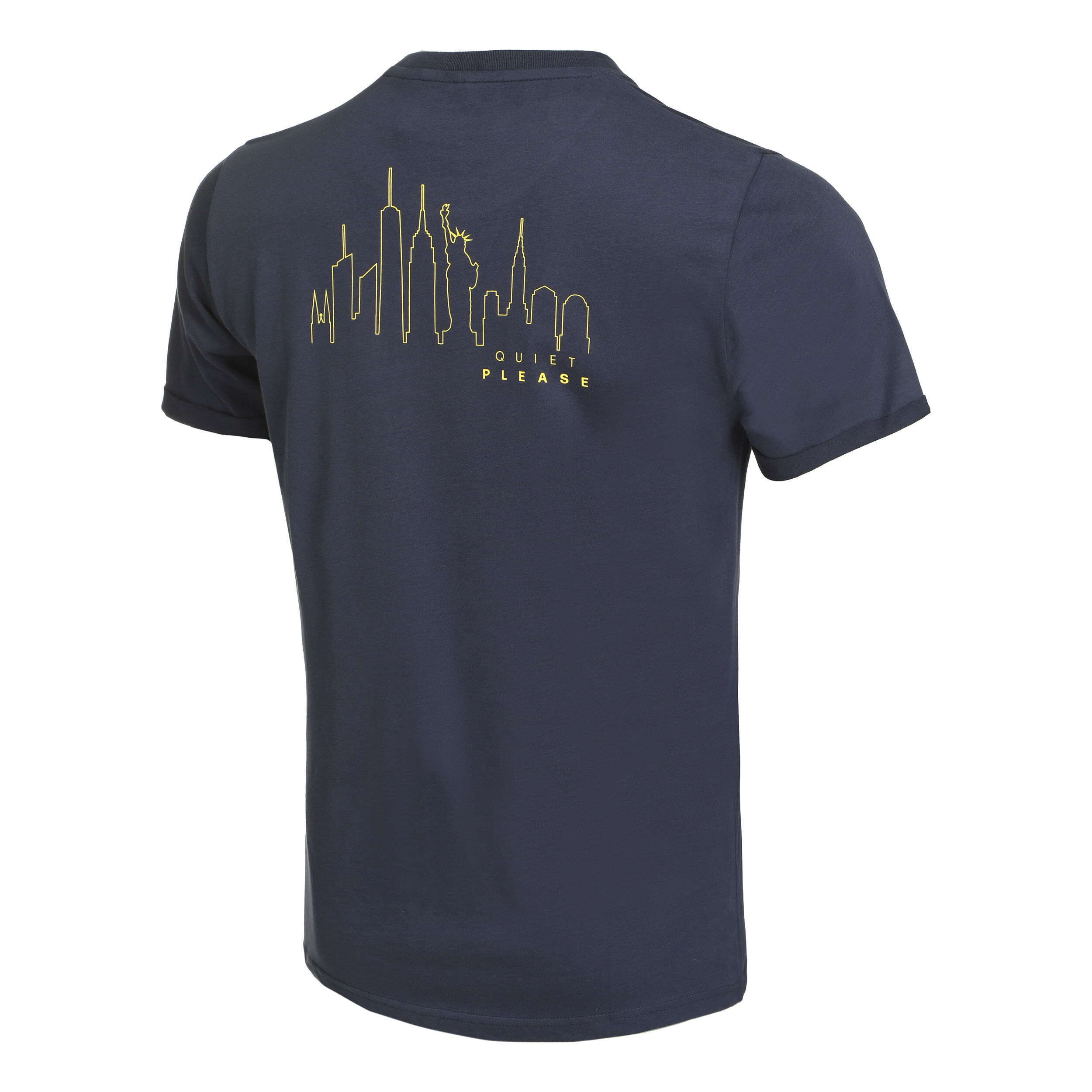 New York Skyline T-Shirt Herren - Blau, Gelb