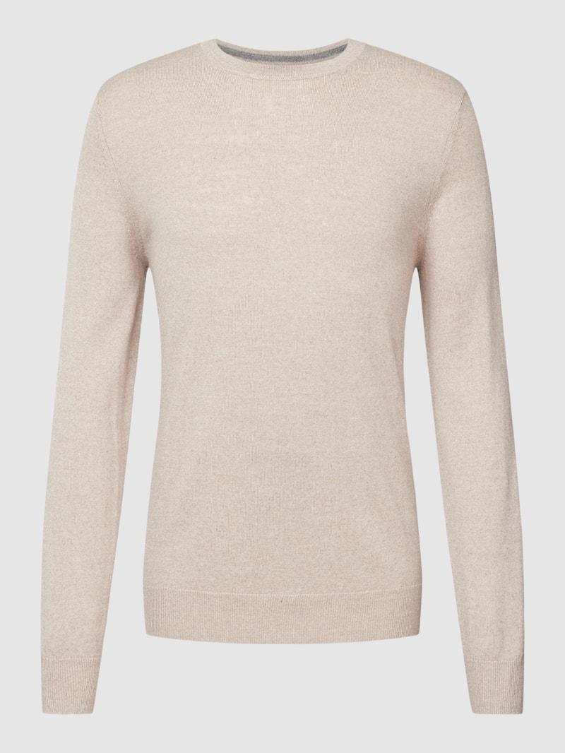 Longsleeve aus Woll-Mix in sand meliert