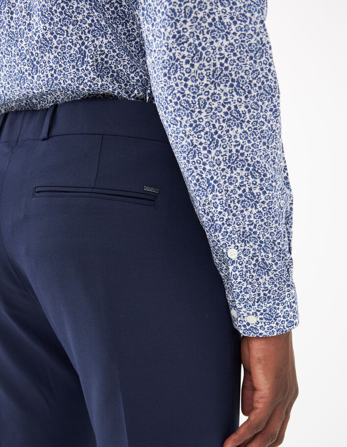 Pantalon de costume SLIM indigo tissu fantaisie Homme