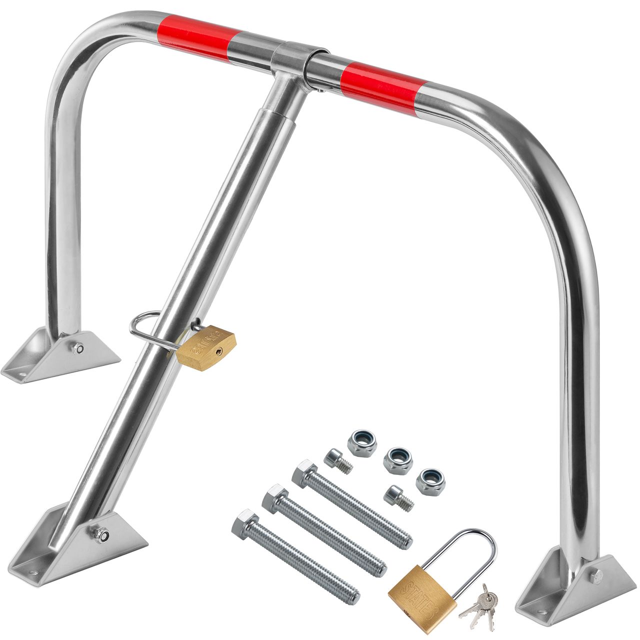 DEUBA Deuba® Parkplatzsperre Bogen 80 x 47 x 44cm rot/silber