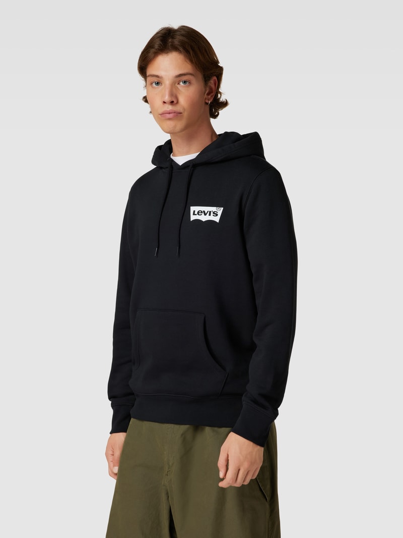 Hoodie mit Logo-Print in schwarz