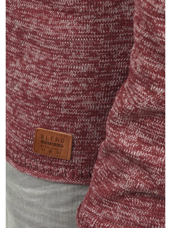 BLEND Strickpullover BHDan 20700587ME Strickpullover mit aufgerollten Säumen in Rot günstig kaufen