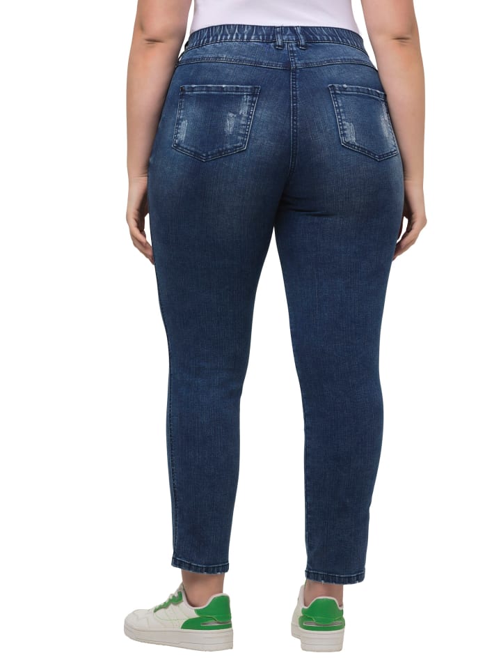 Ulla Popken Jeans in dark blue denim günstig kaufen 48 - Langgröße