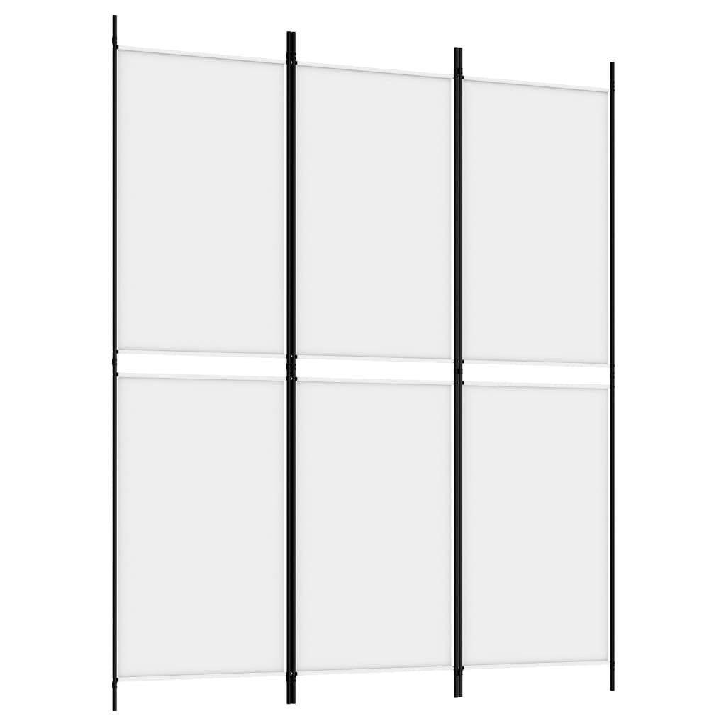 vidaXL Raumteiler 3-tlg. Paravent Weiß 150x180 cm Stoff, 1-tlg.