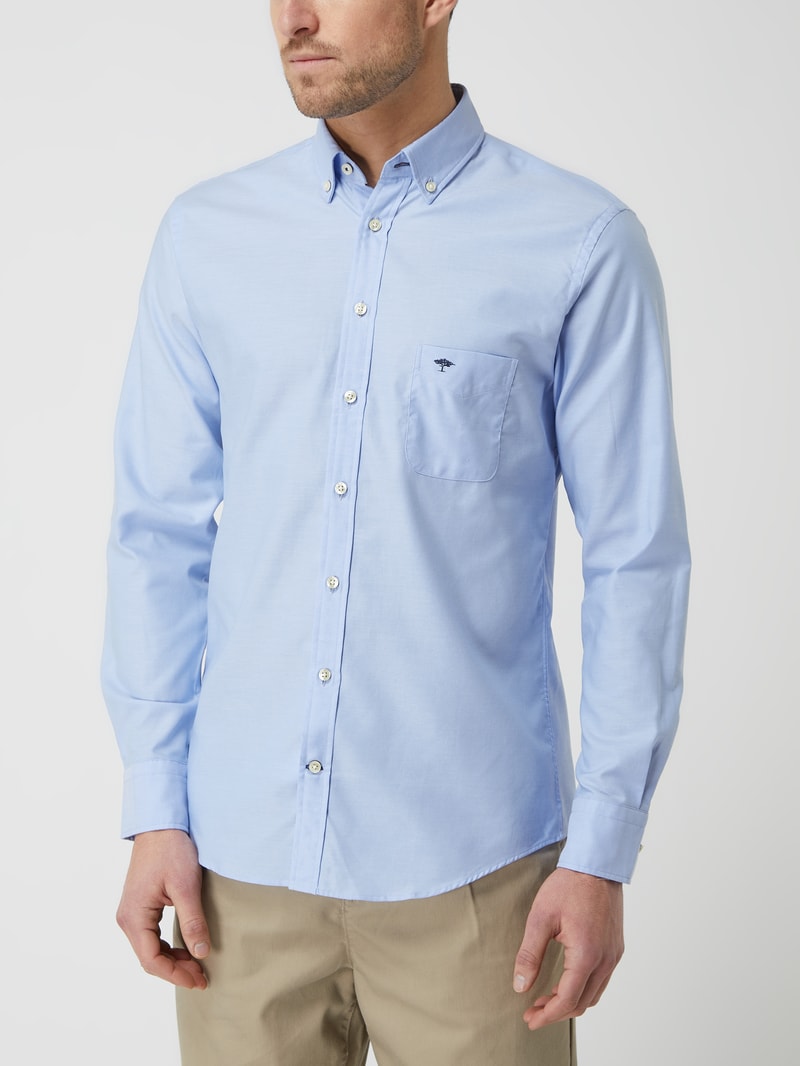 Regular Fit Freizeithemd mit Streifenmuster Modell 'All Season' in bleu