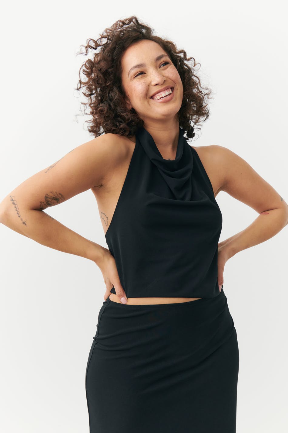 Drapy halterneck tanktop